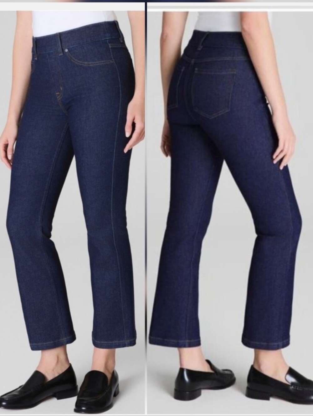 Spanx Kick Flare Cropped Jeans In Raw Indigo